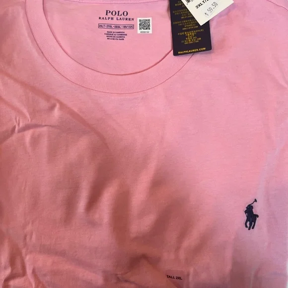 Polo by Ralph Lauren Men's Pink T-Shirt 2XLT Big & Tall New With Tags - Picture 7 of 8
